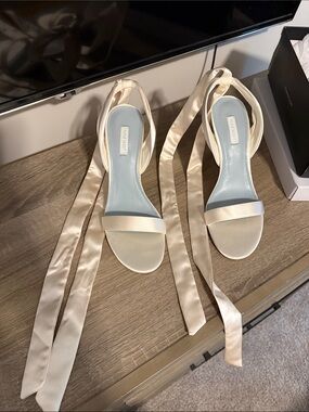 Nine West Satin Lace-Up Heels
